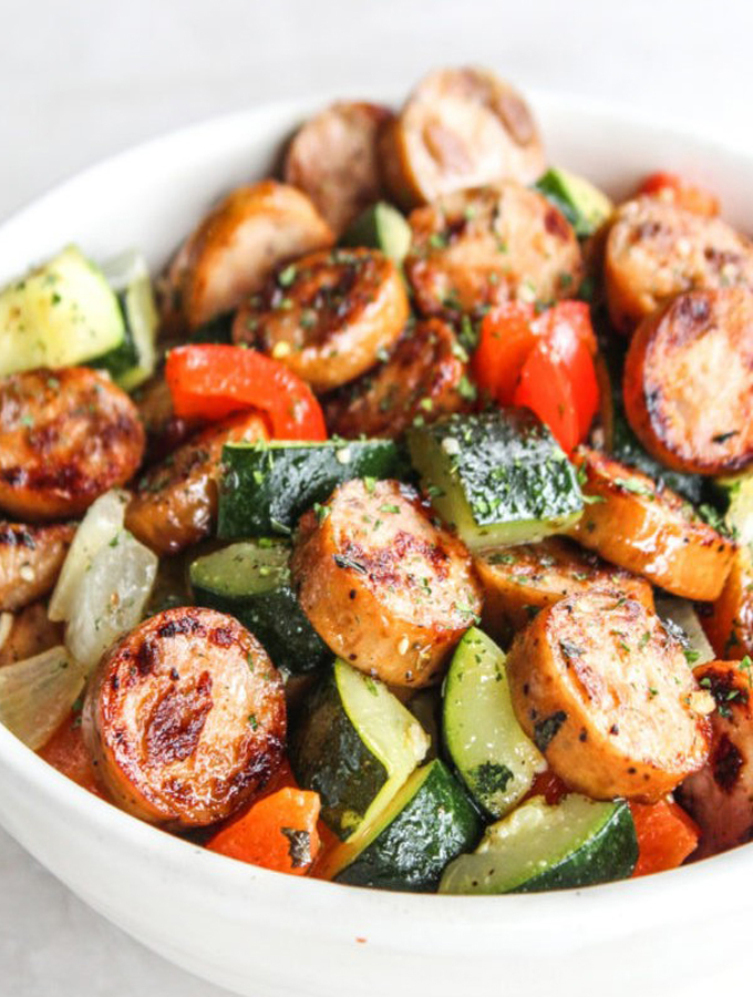 Skillet Sausage and Zucchini